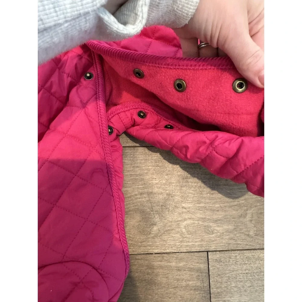 Ralph Lauren Bunting Infant 9M‎ Sport Pink Quilted Hooded Footed Snowsuit